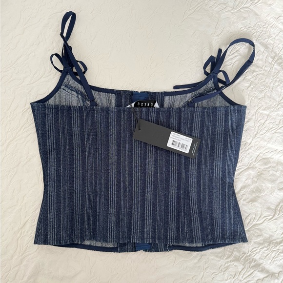Blue Striped Corset Top - Picture 5 of 8